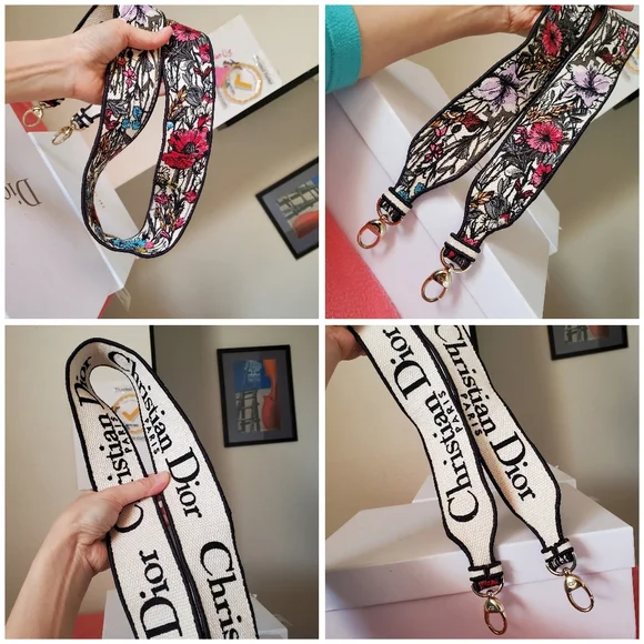 Lady Dior D lite flower latte embroidered medium bag - Picture 3 of 9